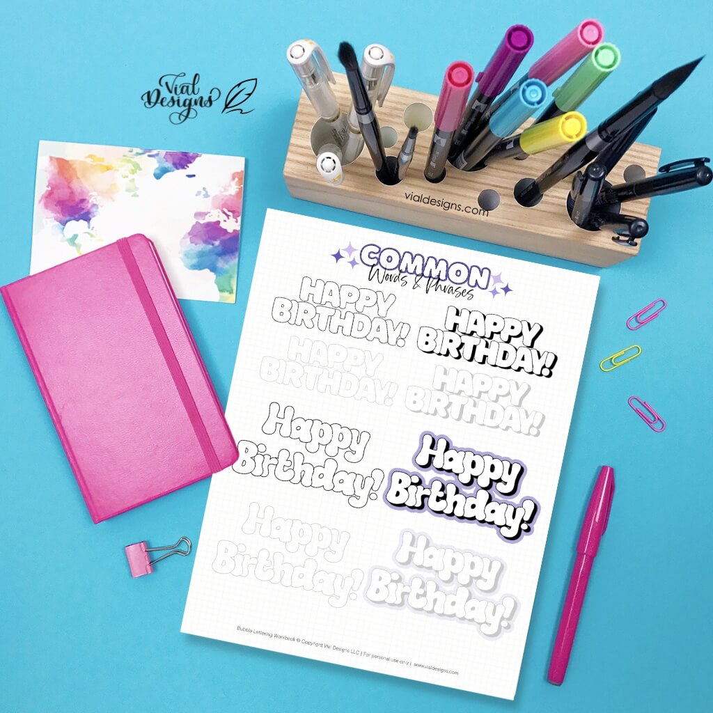 Bubble Lettering Workbook for Beginners | INSTANT DOWNLOAD