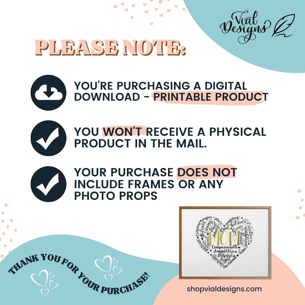 information regarding this digital print of the heart word collage print