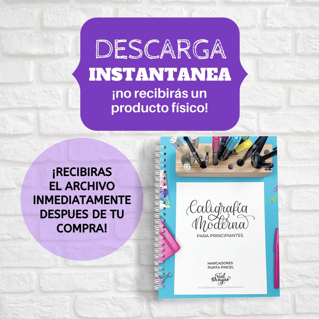 Guía De Caligrafía Moderna para Principiantes | Aprende Caligrafía Moderna Paso a Paso | Lettering en Español | Descarga Instantánea