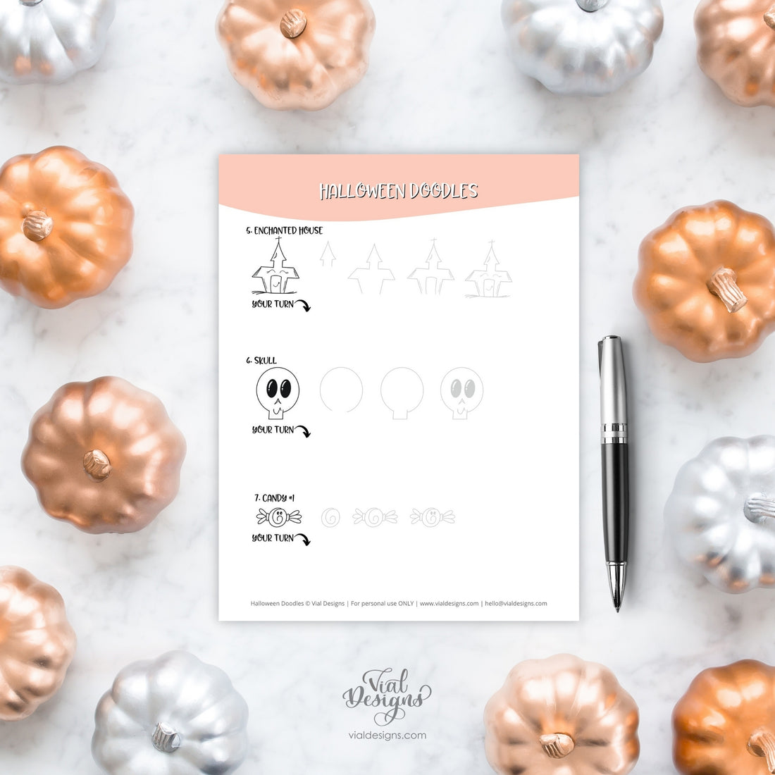 Halloween Doodle Workbook Page displayed