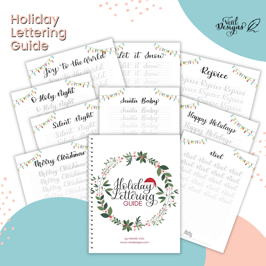 Holiday Lettering Guide  25 Days of Christmas Lettering Phrases – Vial  Designs