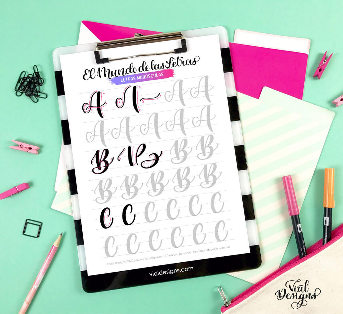 Guía De Caligrafía Moderna para Principiantes | Aprende Caligrafía Moderna Paso a Paso | Lettering en Español | Descarga Instantánea