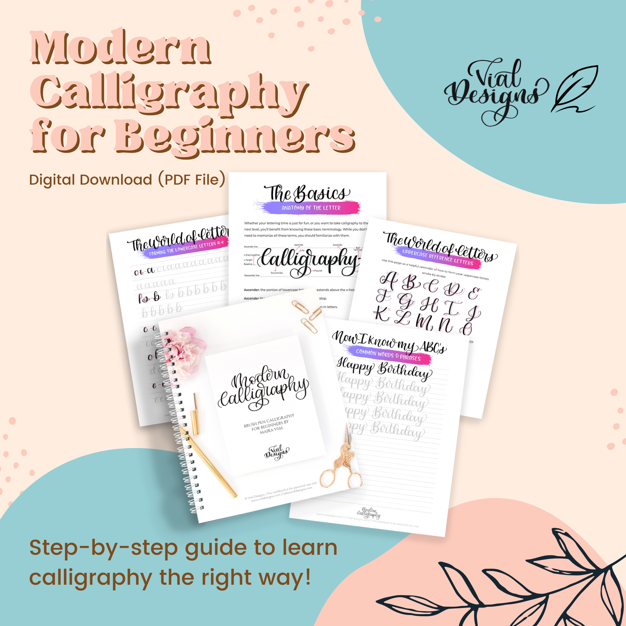The Lettering Workbook for Small Tip Brush Pen: A Simple Guide to Hand Lettering and Modern Calligraphy [Book]