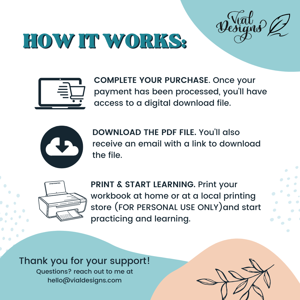 lettering shadowing workbook for beginners digital download