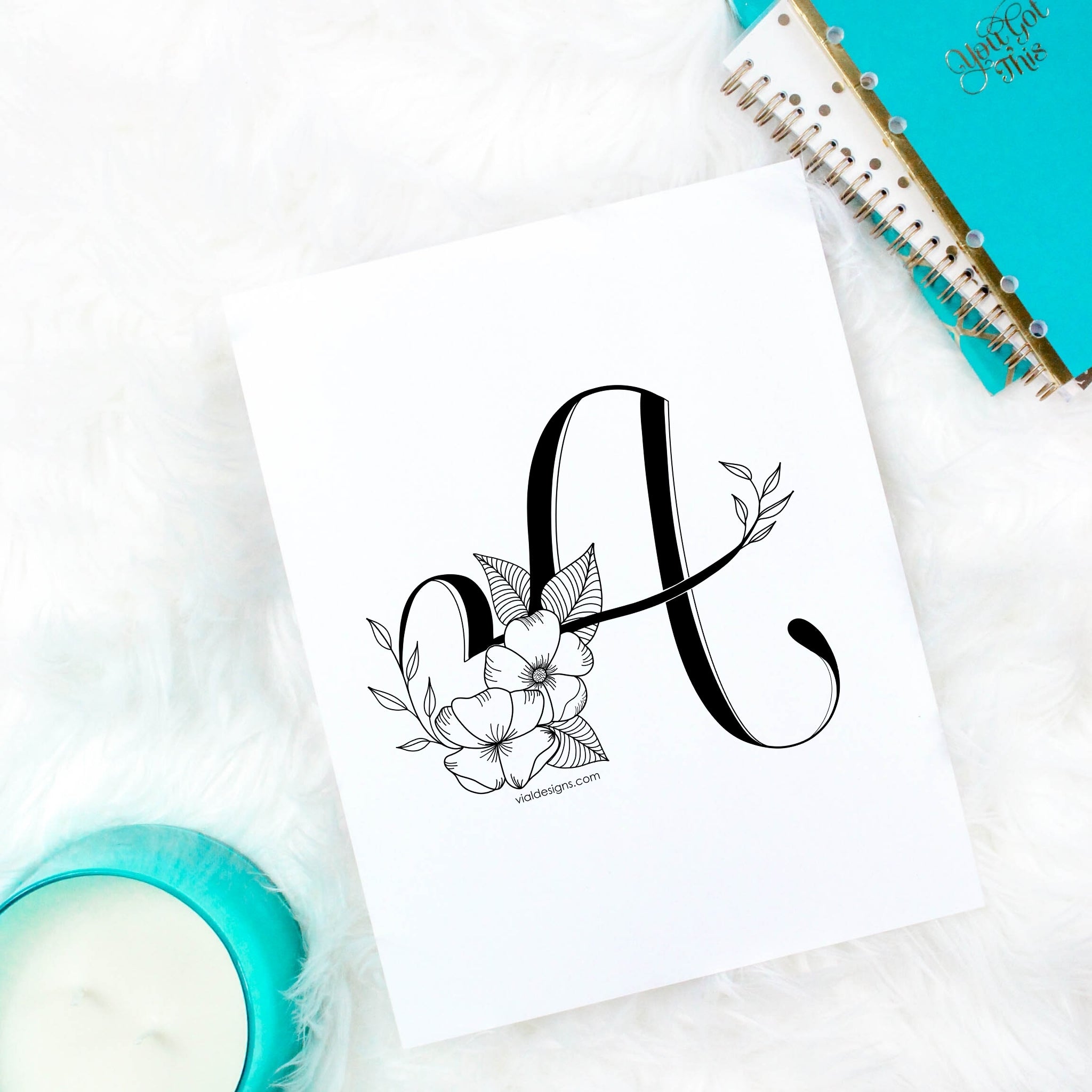 Floral Alphabet Printables Vial Designs