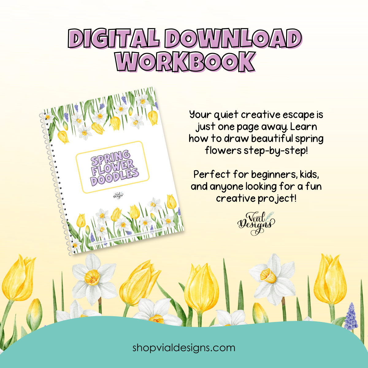 a quiet, creative digital download workbook for beginners