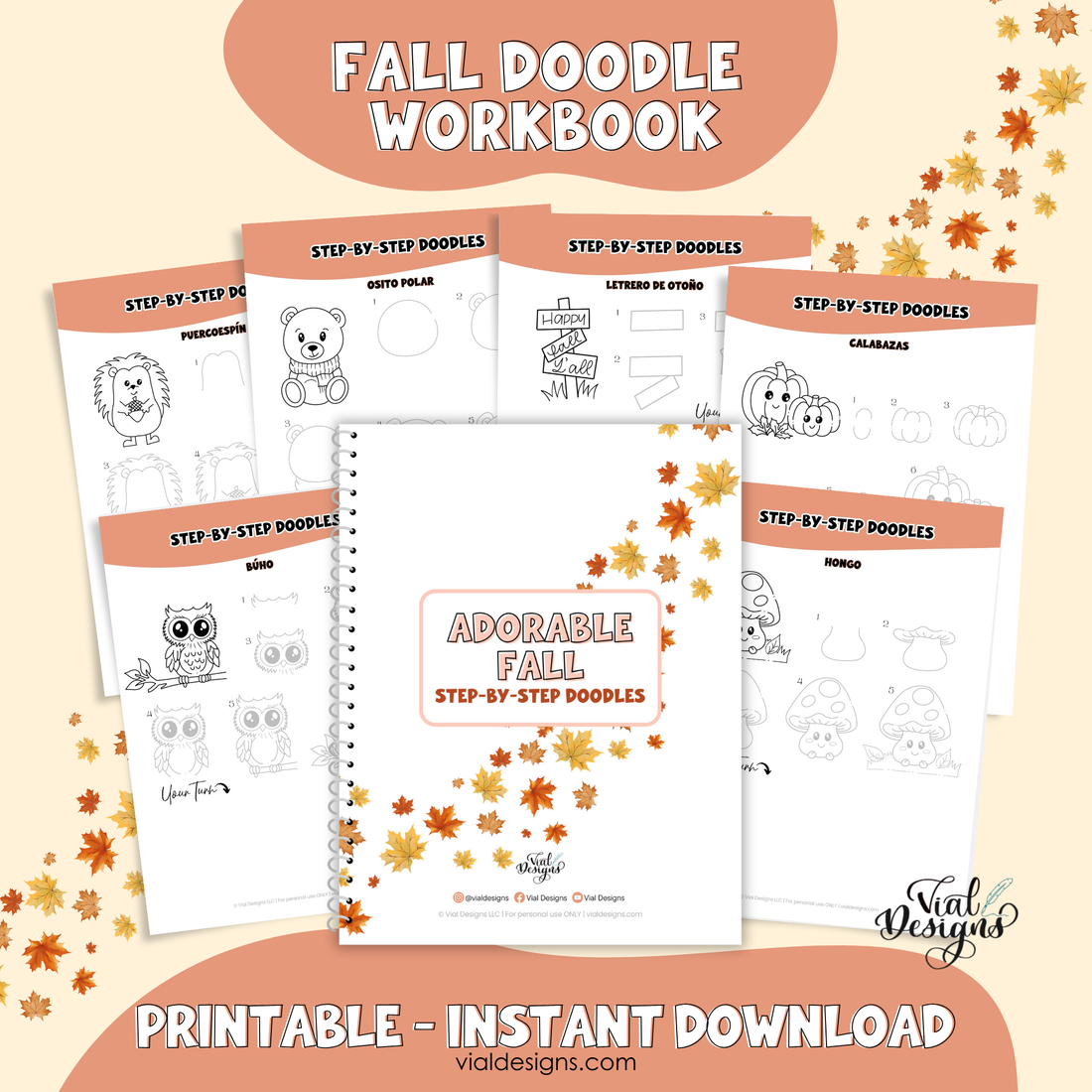fall doodle workbook for beginners
