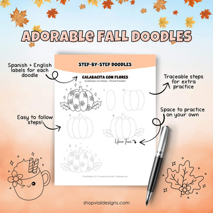 Step-by-step doodle guide for &