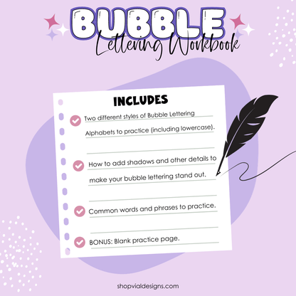 Bubble Lettering Workbook for Beginners | INSTANT DOWNLOAD