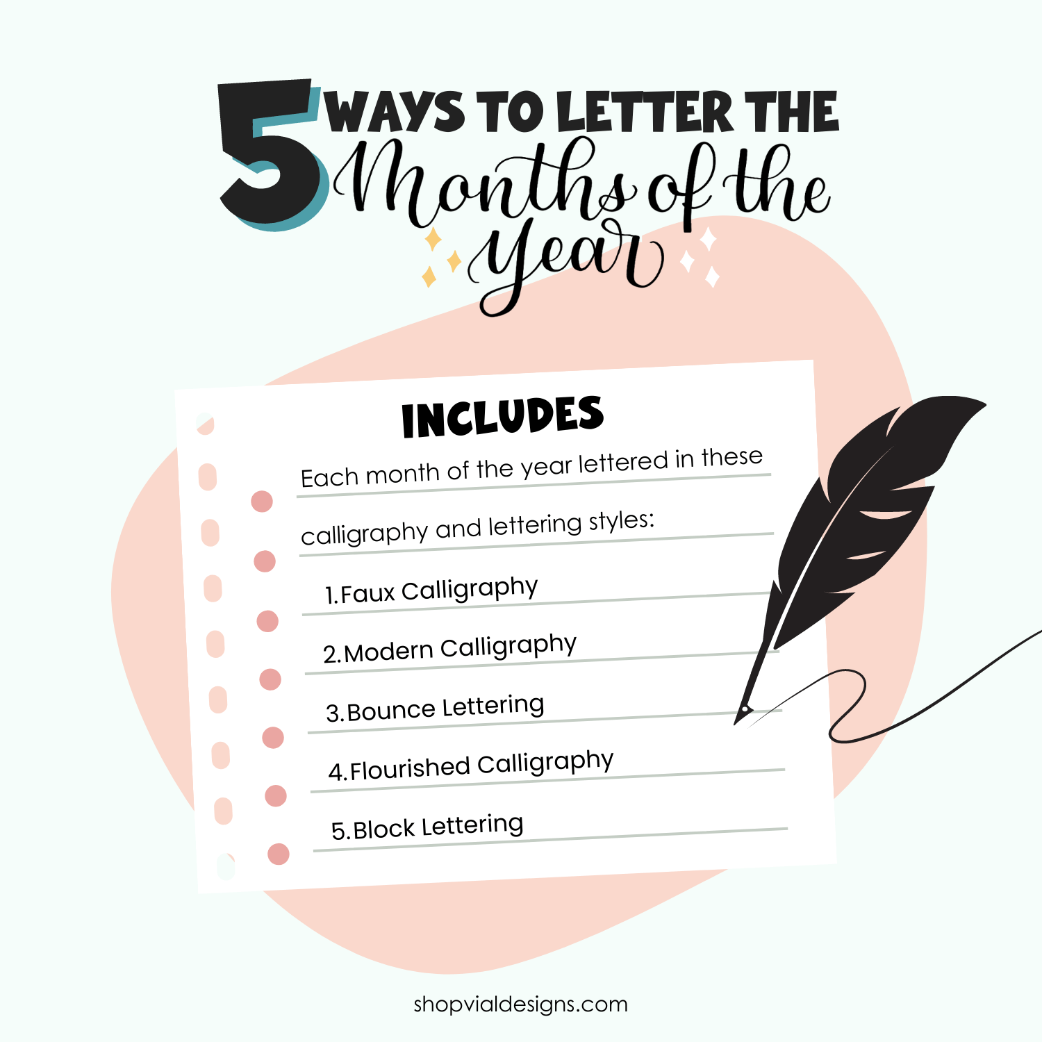 5 Ways to Letter The Months of the Year - Bullet Journal Lettering ...