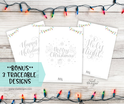 Holiday Lettering Guide | 25 Days of Christmas Lettering Phrases | INSTANT DOWNLOAD