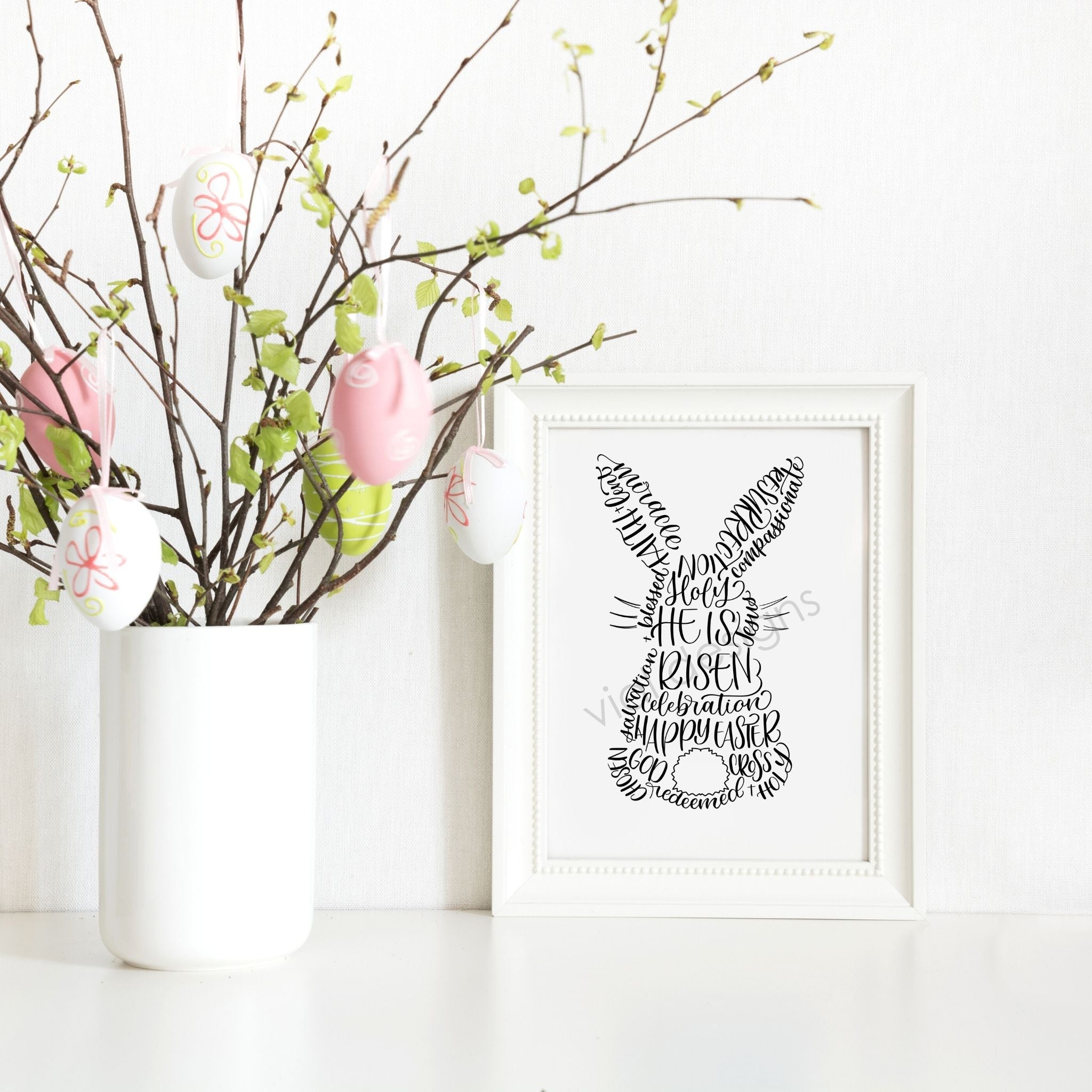 Easter Word Collage - Bunny Silhouette Print - Digital Download | Easter Gift | Easter Gift Printable | DIGITAL DOWNLOAD
