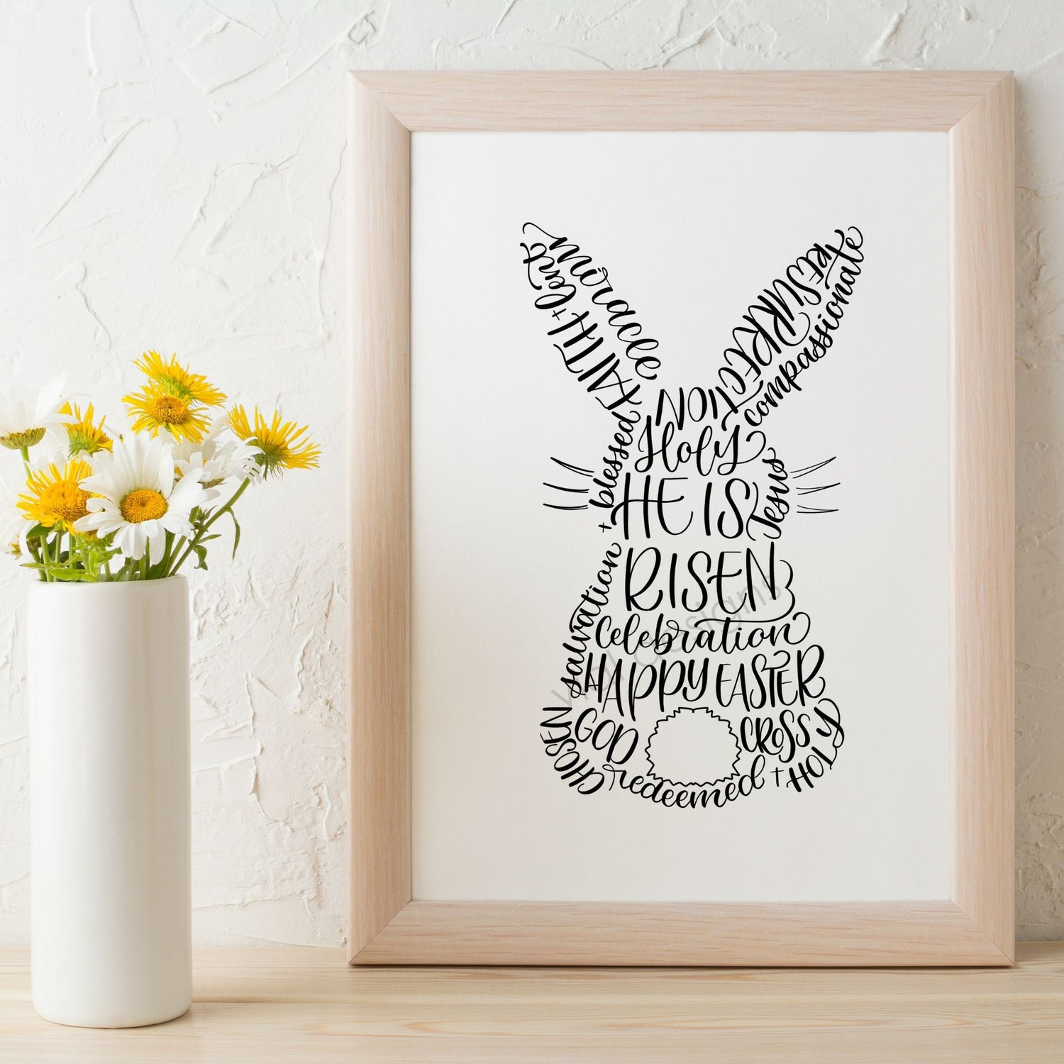 Easter Word Collage - Bunny Silhouette Print - Digital Download | Easter Gift | Easter Gift Printable | DIGITAL DOWNLOAD