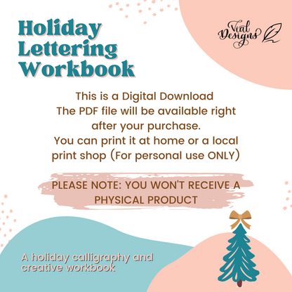 Holiday Lettering &amp; DIY Cards Workbook | INSTANT DOWNLOAD