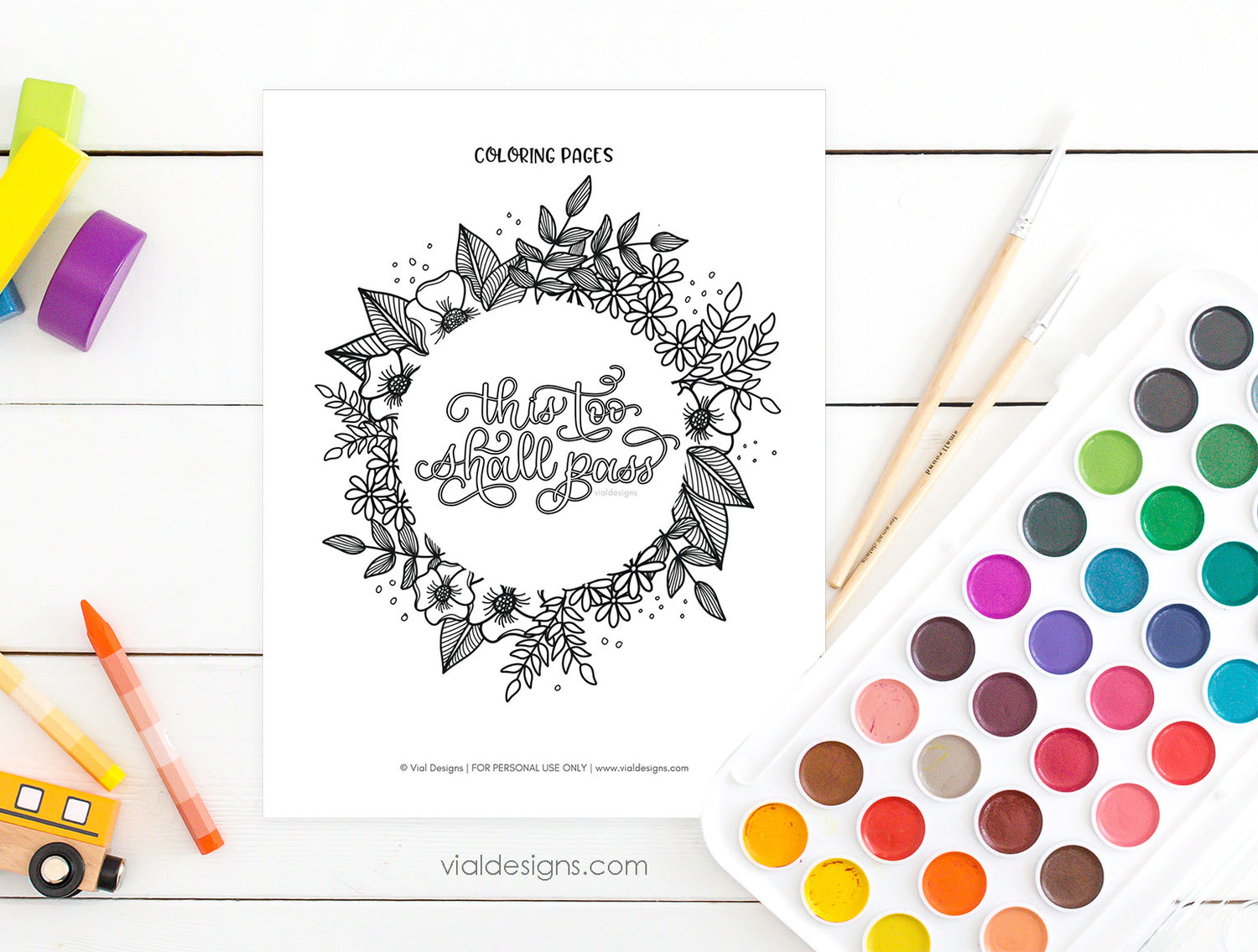This Too Shall Pass Lettering and Coloring Practice Worksheets | INSTANT DOWNLOAD