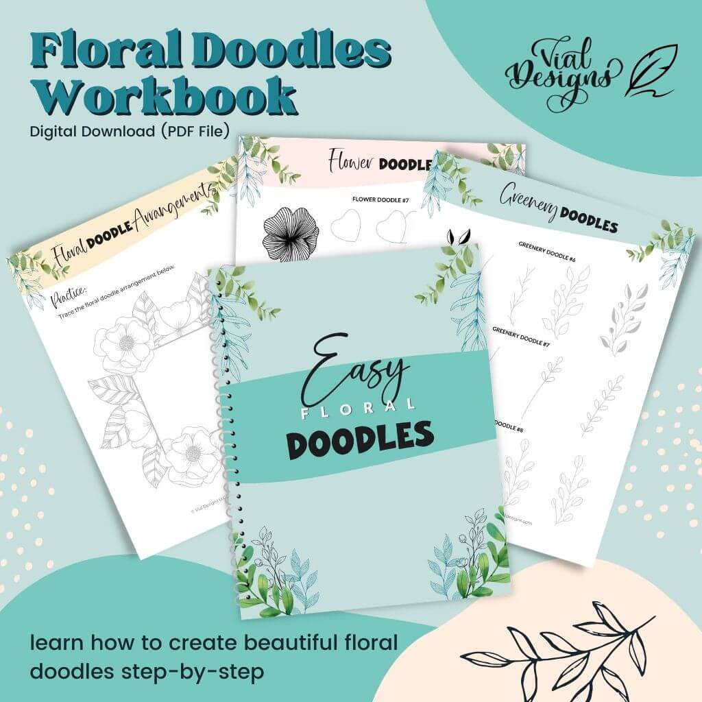 Easy Floral Doodles Workbook | DIGITAL DOWNLOAD